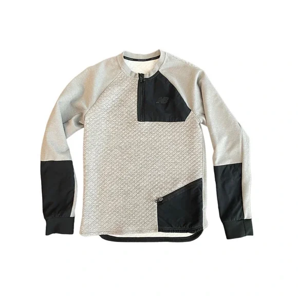 Mens Reebok gray black color block quilted zip sweater small - Picture 1 of 6